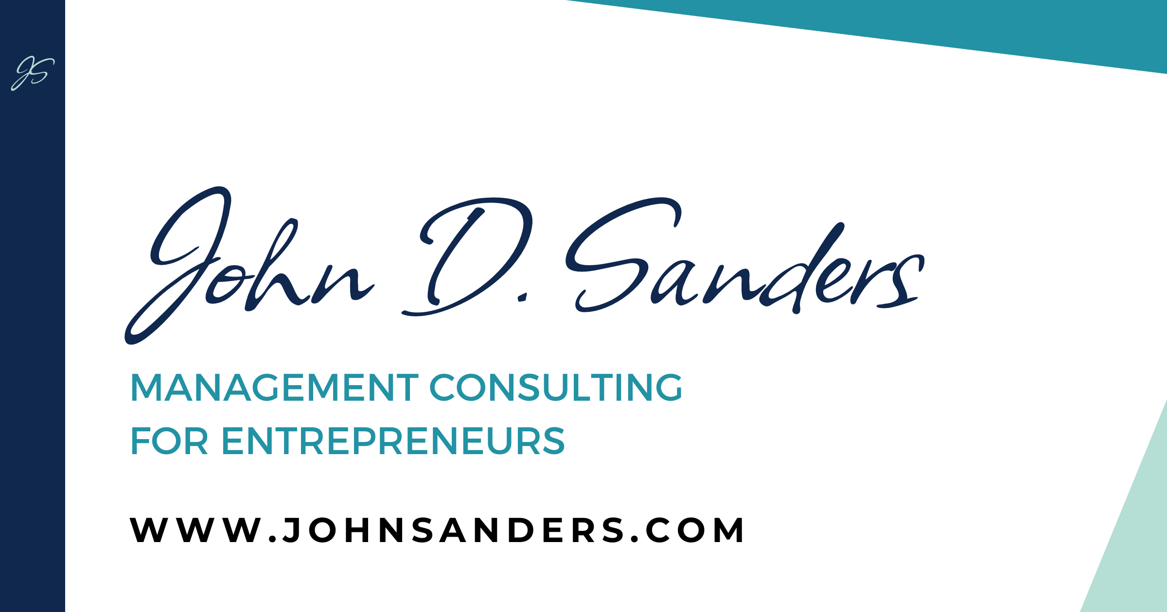 John Sanders Management Consultant for Entrepreneurs